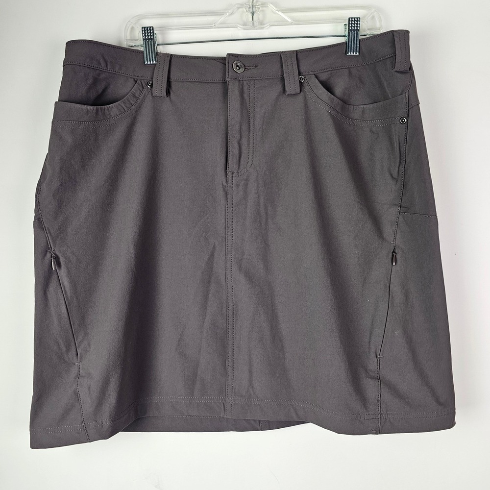 Duluth Trading Co Dry on the Fly Skirt Womens 16 Gray Hiking Outdoor Activewear